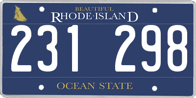 RI license plate 231298