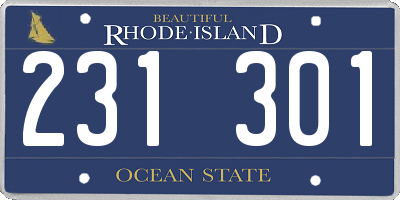 RI license plate 231301
