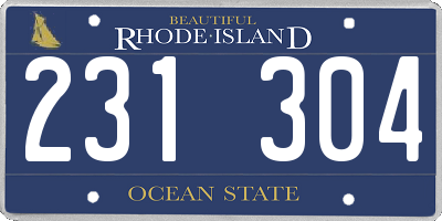RI license plate 231304