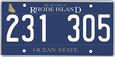 RI license plate 231305