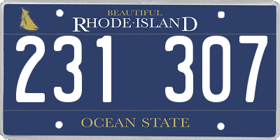 RI license plate 231307