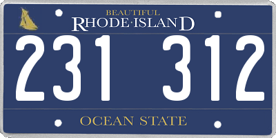 RI license plate 231312