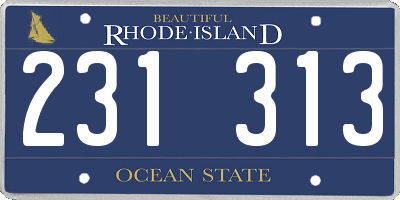 RI license plate 231313