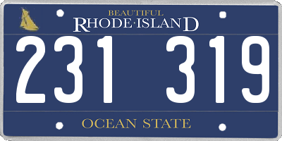 RI license plate 231319