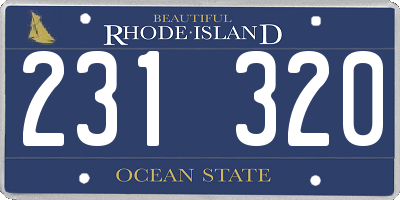 RI license plate 231320