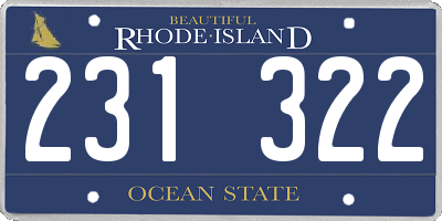 RI license plate 231322