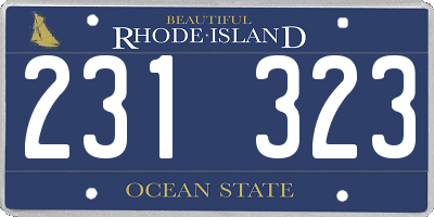 RI license plate 231323