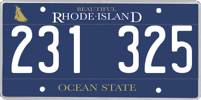 RI license plate 231325