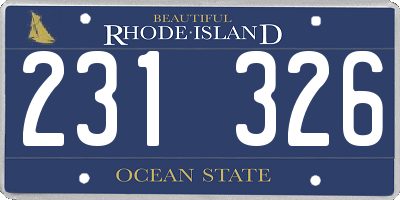 RI license plate 231326