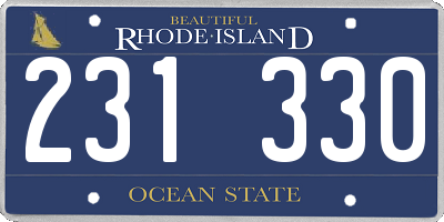 RI license plate 231330