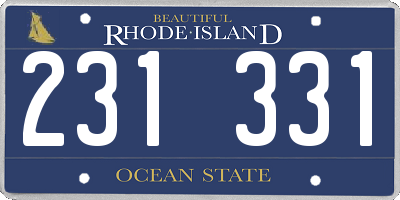 RI license plate 231331