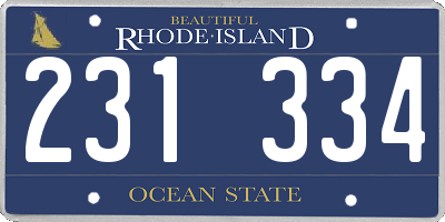 RI license plate 231334