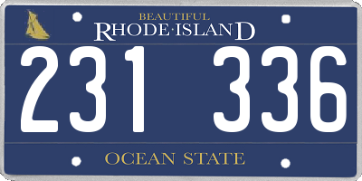 RI license plate 231336