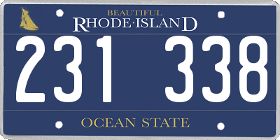 RI license plate 231338