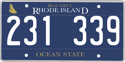 RI license plate 231339