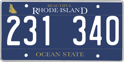 RI license plate 231340