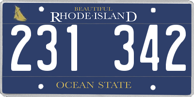 RI license plate 231342
