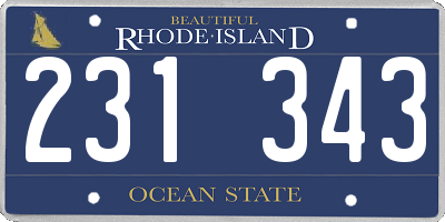RI license plate 231343