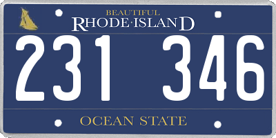 RI license plate 231346