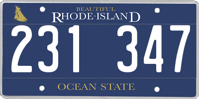 RI license plate 231347