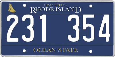 RI license plate 231354