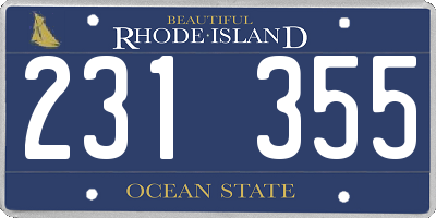 RI license plate 231355