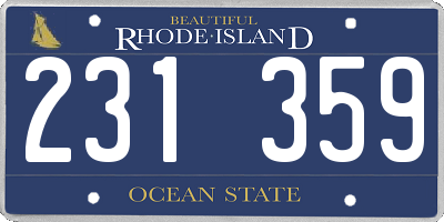 RI license plate 231359