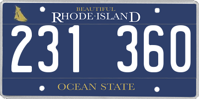 RI license plate 231360