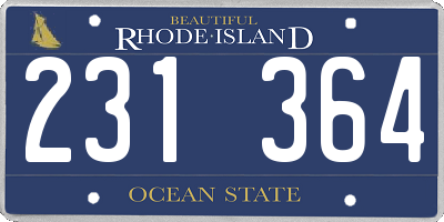 RI license plate 231364
