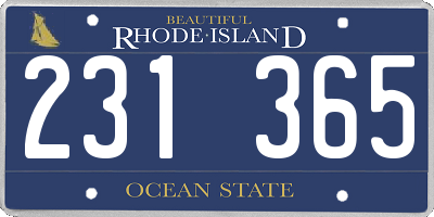 RI license plate 231365