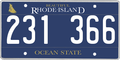 RI license plate 231366