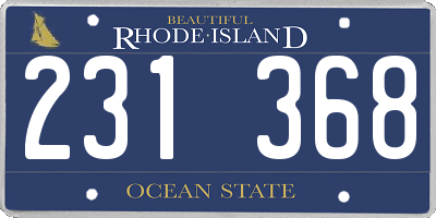 RI license plate 231368