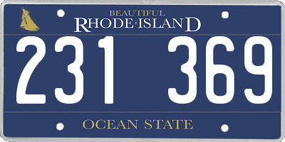 RI license plate 231369