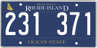 RI license plate 231371