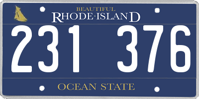 RI license plate 231376