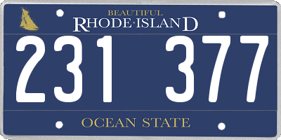 RI license plate 231377