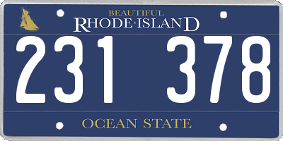 RI license plate 231378
