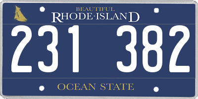 RI license plate 231382