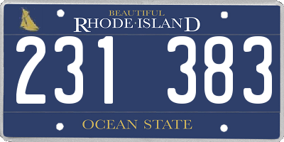 RI license plate 231383