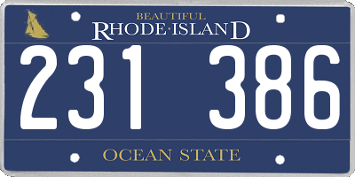 RI license plate 231386