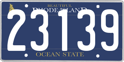 RI license plate 23139