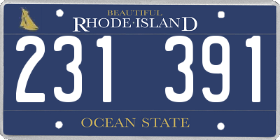 RI license plate 231391