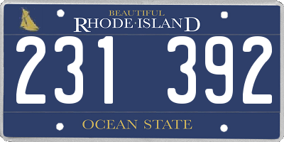 RI license plate 231392