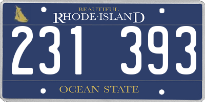 RI license plate 231393