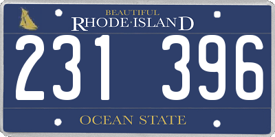 RI license plate 231396