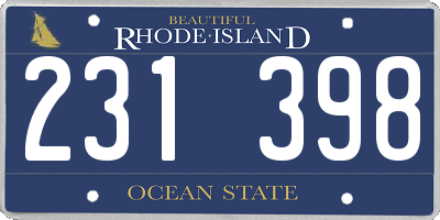 RI license plate 231398
