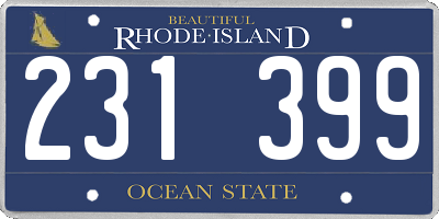 RI license plate 231399