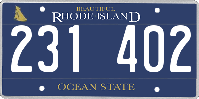 RI license plate 231402