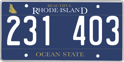 RI license plate 231403