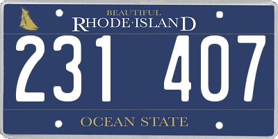 RI license plate 231407
